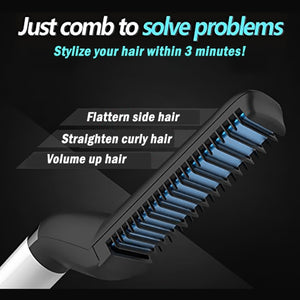 Hair Curling Iron Comb For Men